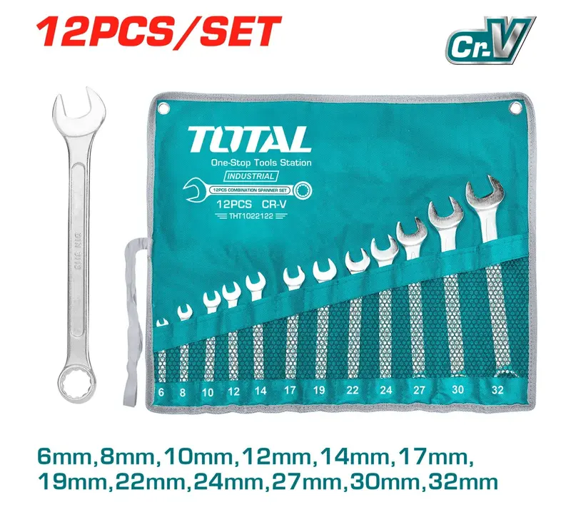 Total 12-Piece Combination Spanner Set – Dual-Ended Design – Tht1022122 1