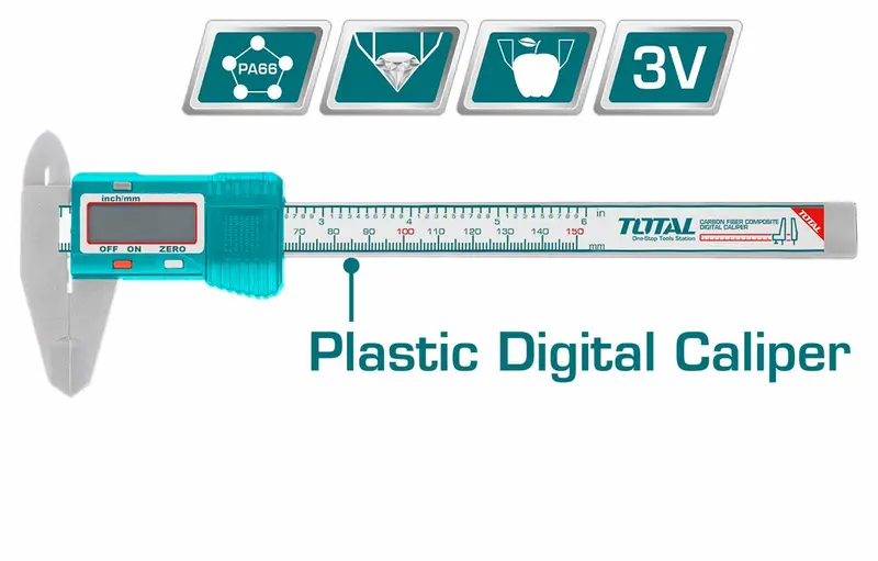 Total 150Mm Plastic Digital Caliper With Lcd Display – Tmt331501 1