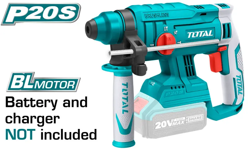 Total 20V Brushless Rotary Hammer – Sds-Plus, Concrete & Masonry 1