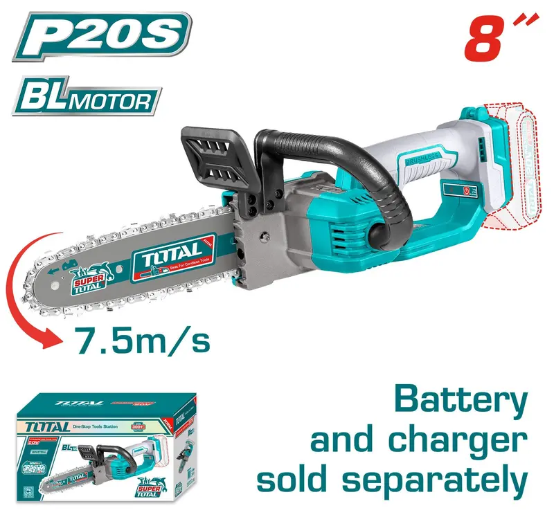Total 20V Cordless Chainsaw – 8-Inch Bar (Tgsli2085) 1