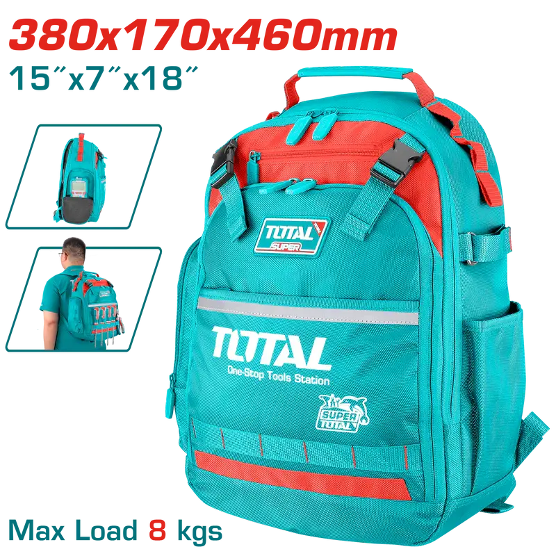 Total 25L Multi-Compartment Tools Backpack – Waterproof Fabric, Thbp02025 1