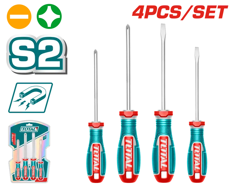 Total 4-Piece Mini Screwdriver Set – Ideal For Electronics & Small Repairs, Tksds0426 1