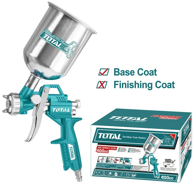 Total 400Cc Gravity-Feed Air Spray Gun – Smooth Finish Application – Tat10401 1