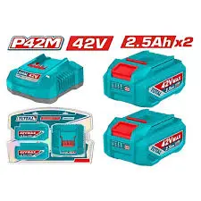 Total 42V Lithium-Ion Battery & Fast Charger Combo – Tfbcpm25221 1