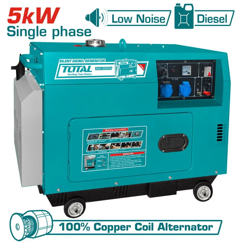 Total 5.0 Kw Silent Diesel Generator – Low-Noise Operation For Residential Use (Model Tp250001) 1