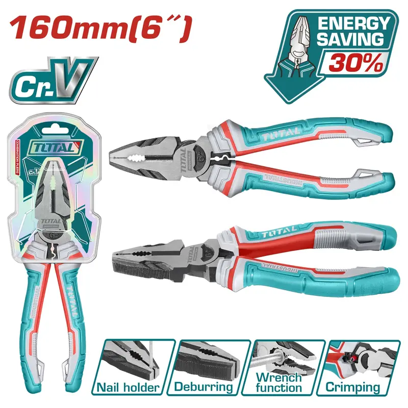 Total 6-Inch High-Leverage Combination Pliers – Tht210606S 1