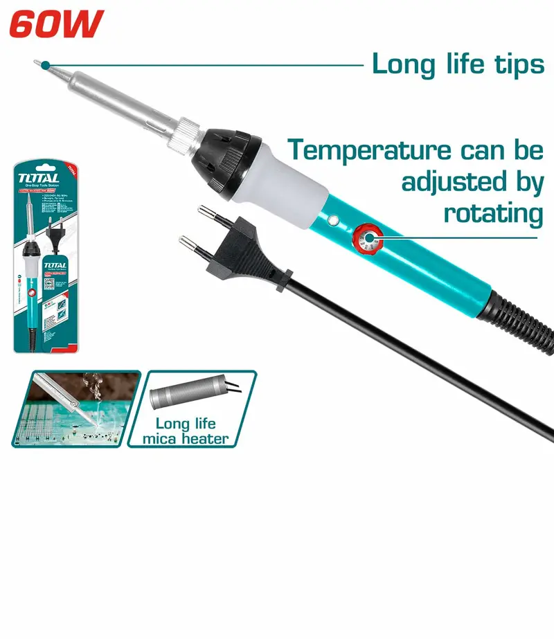 Total 60W Temperature-Controlled Electric Soldering Iron – Tet160831 1