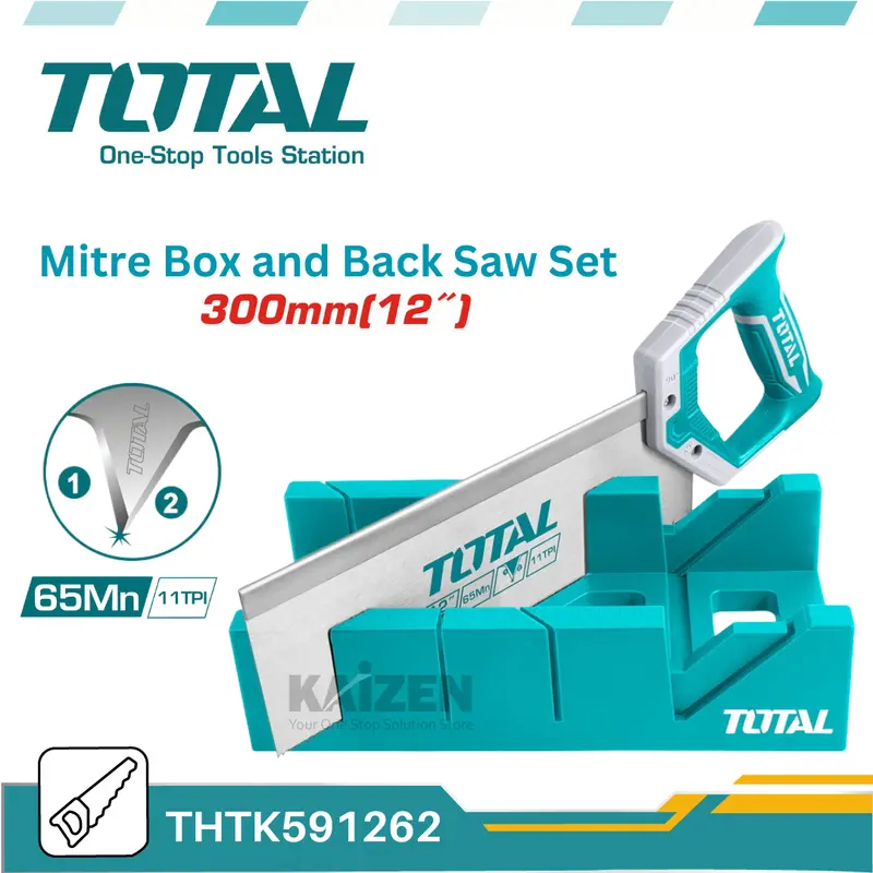 Total Adjustable Mitre Box With Back Saw Set For Accurate Angle Cuts 1