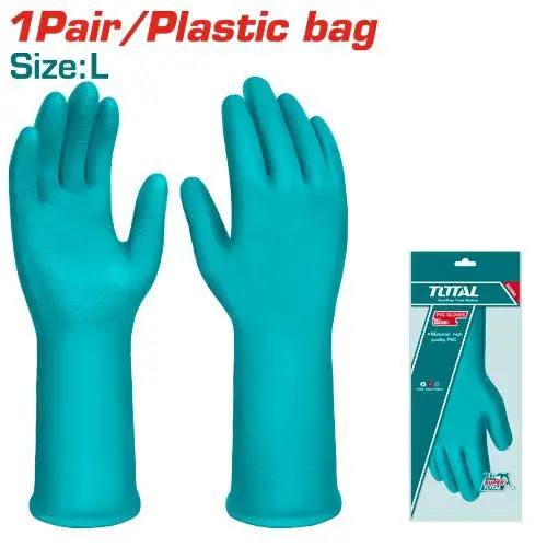 Total Chemical-Resistant Pvc Work Gloves – Textured Grip, Tsp1801 1