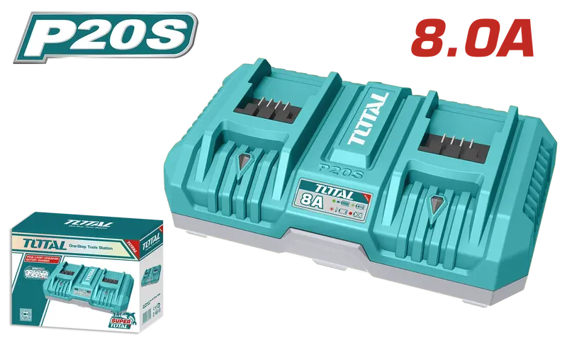 Total Dual-Channel P20S Battery Charger – Supports 8.0Ah Li-Ion Packs – Tfcli2082 1