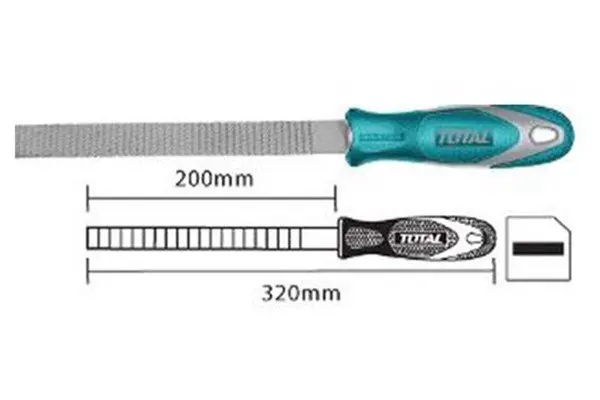 Total Flat Wood File — 200Mm Coarse-To-Fine Grit Surface (Model Tht91586) 1