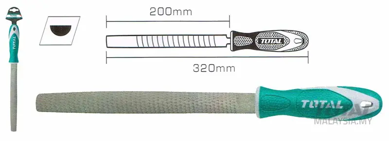 Total Half-Round Wood File — 200Mm For Smoothing Contoured Timber (Model Tht91686) 1