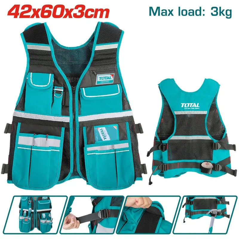Total Multi-Pocket Tool Vest – Lightweight & Breathable (Ttvt1601) 1