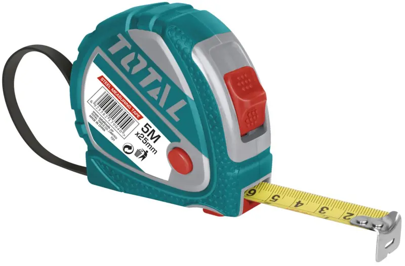 Total Steel Measuring Tape – 5 Meter, 25Mm Blade Width, Model Tmt126052 1