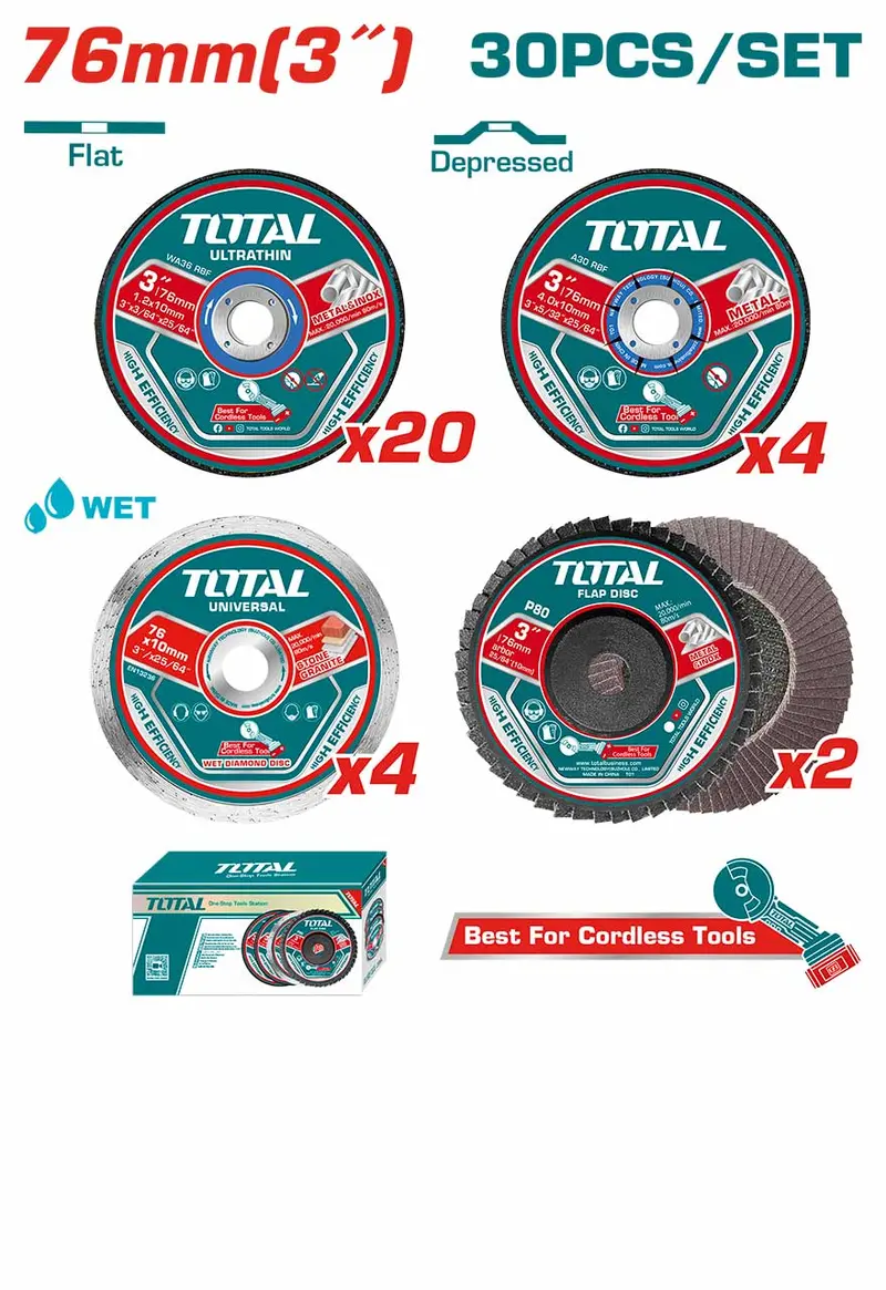 Total Tac97630 Multi-Material Cutting & Grinding Disc Set 1