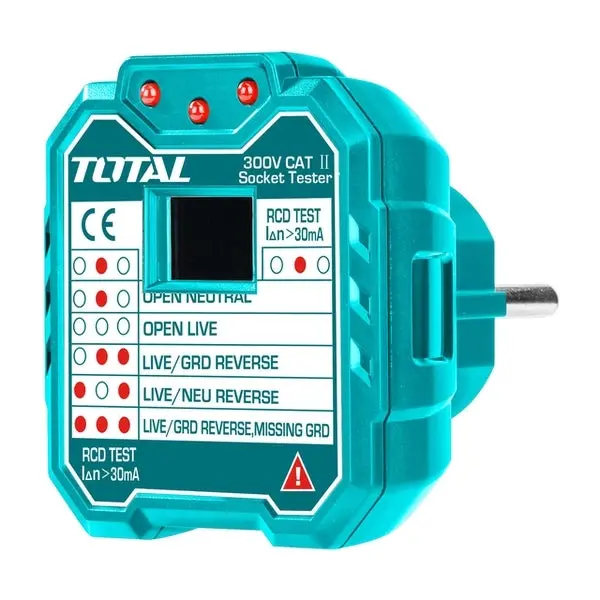 Total Tesst30002 Socket Tester For Outlet Polarity & Ground Verification 1