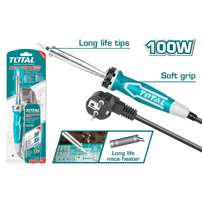 Total Tet10006 100W Electric Soldering Iron – Temperature-Regulated For Electronics 1