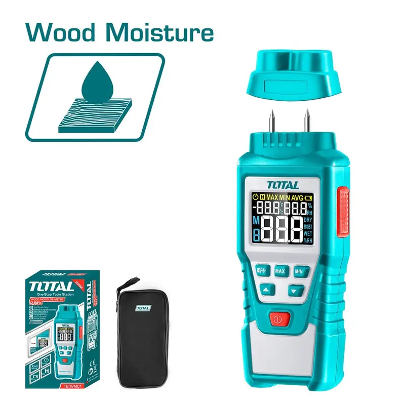 Total Tetwm01 Digital Wood Moisture Meter – Pin-Type, Lcd Display, Fast Readings 1