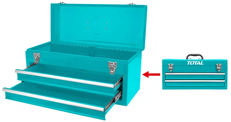 Total Thptc202 Portable 2-Drawer Tool Storage Box 1
