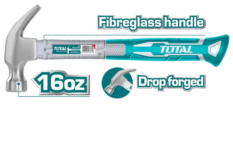 Total Thts7316 450G Claw Hammer With Shock-Absorbing Handle 1