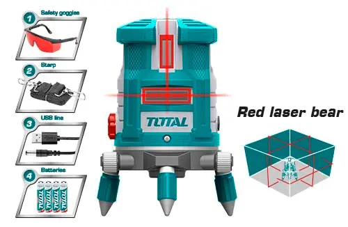 Total Tll306505 Red Laser Self-Leveling Cross-Line Tool 1