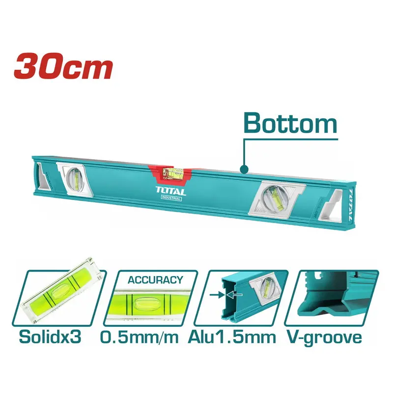Total Tmt23086 30Cm Pocket Spirit Level With Dual Vials 1