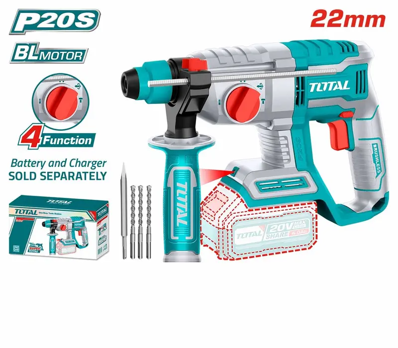 Total Trhli20208 20V Cordless Rotary Hammer With Sds-Plus Chuck 1