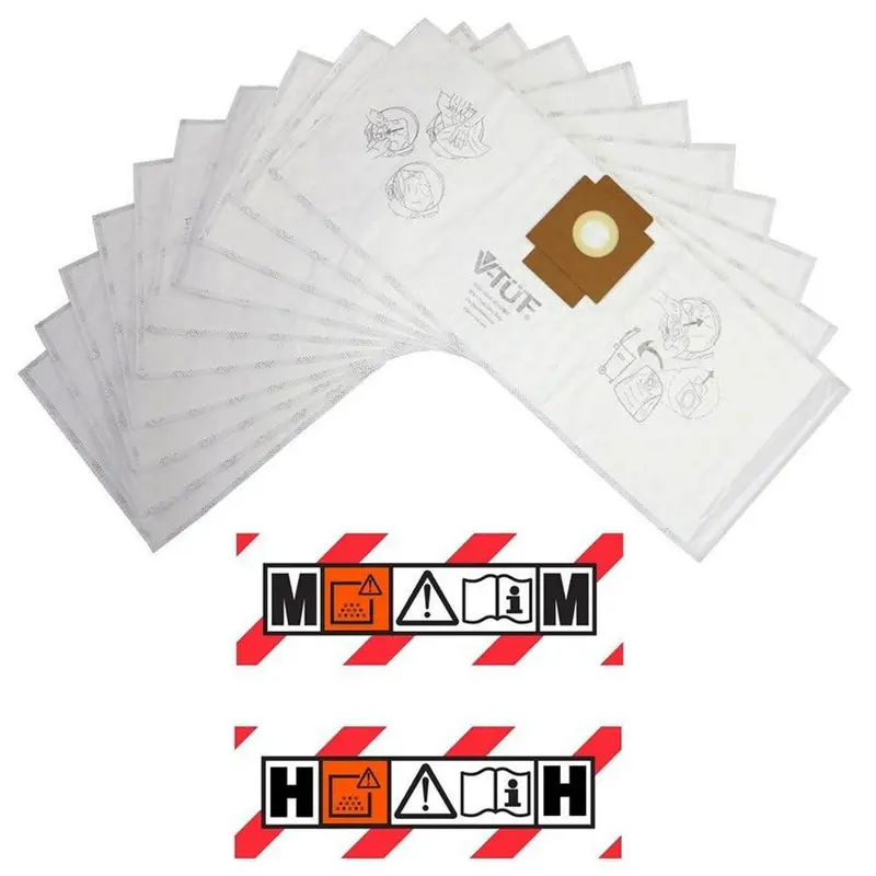 V-Tuf Vtvs7007 M & H-Class Dust Bags – 10-Pack For Industrial Vacuums 1