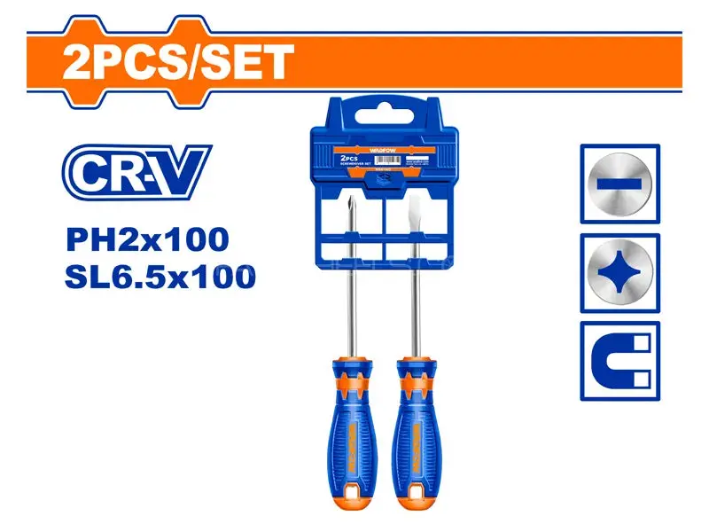 Wadfow 2-Piece Slim-Profile Screwdriver Set For Tight Spaces (Wss1302) 1