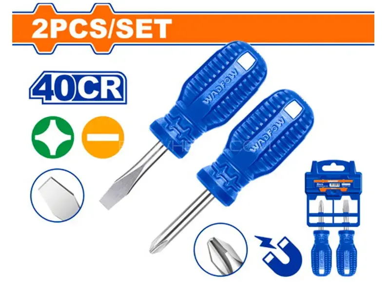 Wadfow Dual-Function 2-Piece Screwdriver Set With Bit Storage (Wss2202) 1