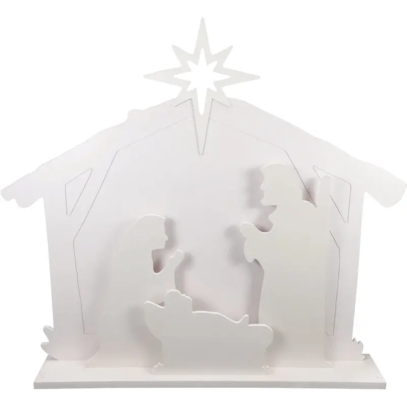 Alpine Led Nativity Scene – 28" Tall Lighted Christmas Silhouette Decoration 1