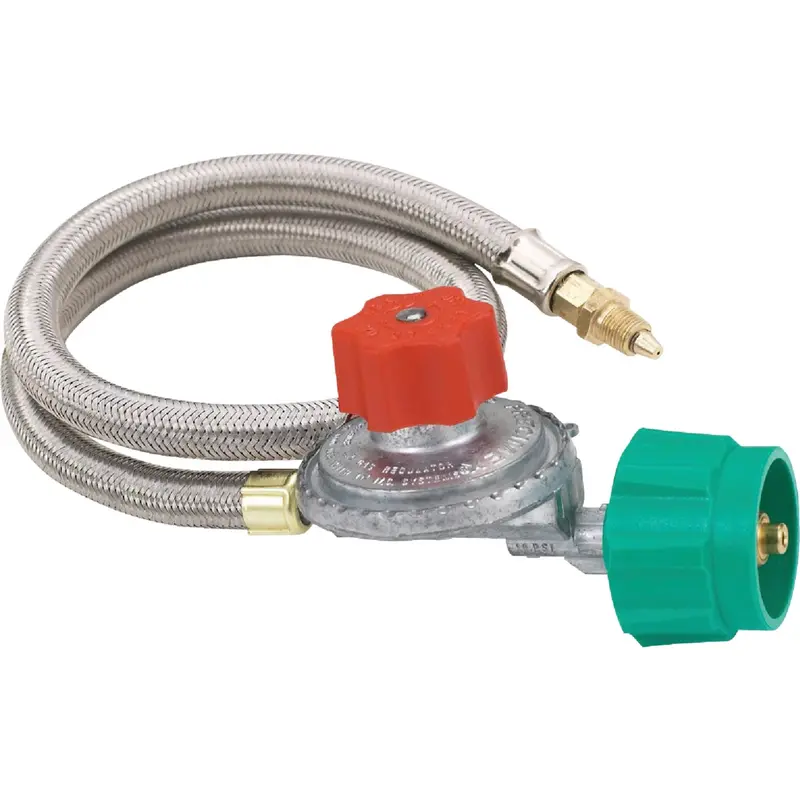 Bayou Classic Stainless Steel Lp Gas Hose & Adjustable Regulator – 36 Inches, Low-Pressure 1