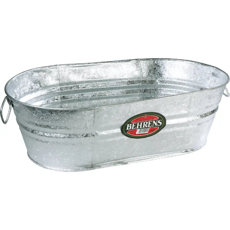 Behrens Hot-Dipped Galvanized Utility Tub – 22-Quart Oval Shape 1
