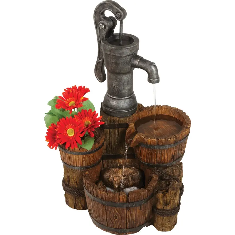 Best Garden Resin Planter Fountain With Built-In Water Pump – 13 In. W × 30 In. H × 18 In. L 1