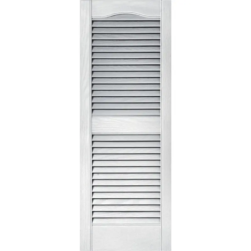 Builders Edge Vinyl Louvered Shutters – 15 In. X 39 In., Two-Pack Set 1