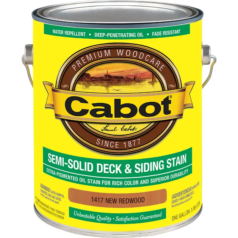 Cabot Semi-Solid Deck And Siding Stain – New Redwood Color, 1-Gallon Container 1