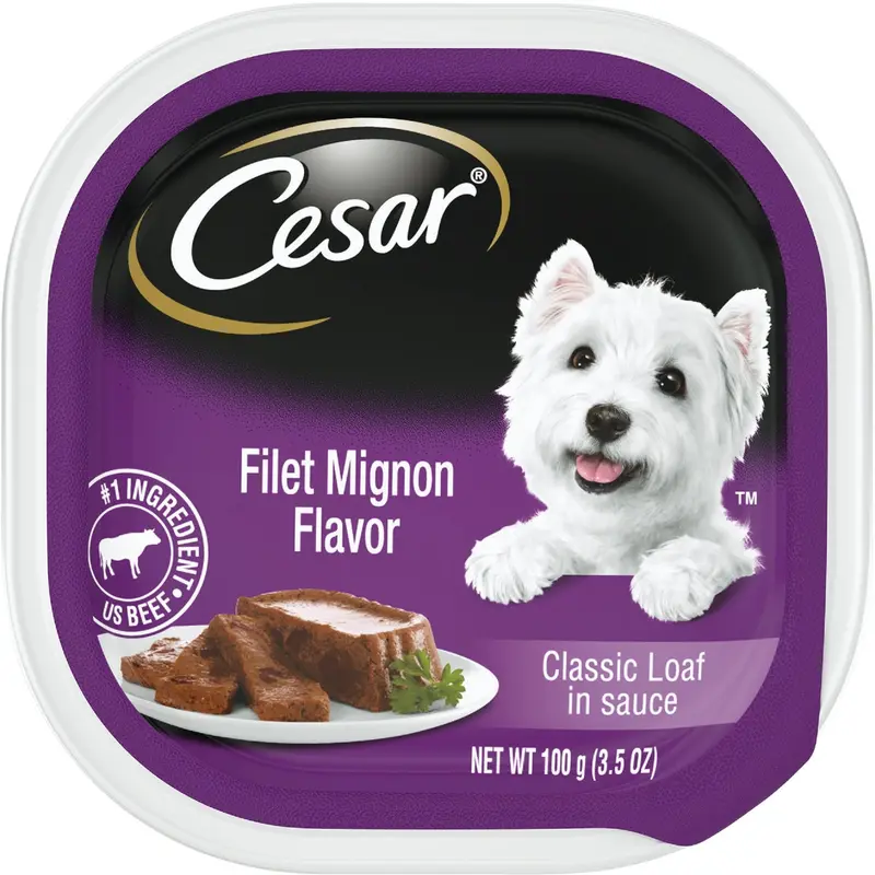 Cesar Classic Loaf In Sauce Wet Dog Food – Filet Mignon Flavor, 3.5 Oz Cans 1