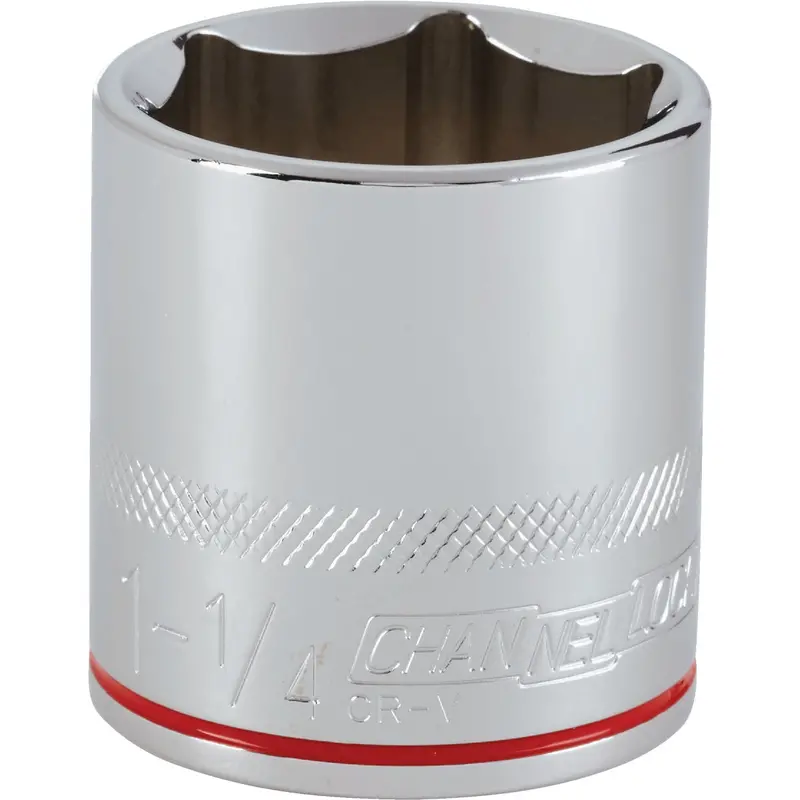 Channellock 1/2" Drive 1-1/4" 6-Point Shallow Socket – Standard Pattern 1