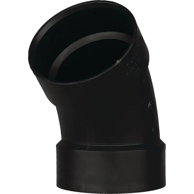 Charlotte Pipe Abs Dwv Elbow – 3-Inch Hub-To-Hub, 45-Degree Angle 1