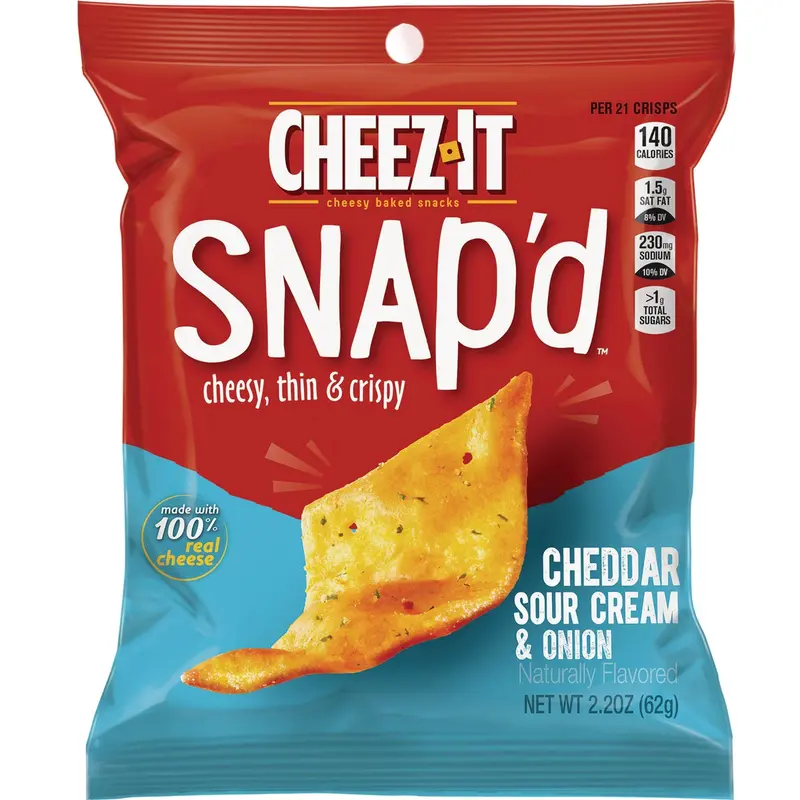 Cheez-It Snap’D Crackers – Cheddar Sour Cream & Onion Flavor, 2.2 Oz 1