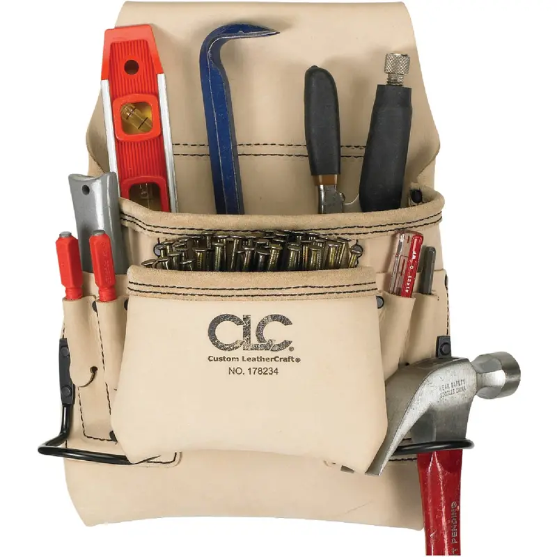 Clc Leather Carpenter’S Tool Bag With 8 Pockets And Nail Holders 1
