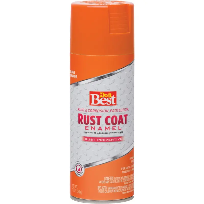 Do It Best Rust Coat Anti-Rust Spray Paint – Gloss Orange, 12-Ounce Can 1