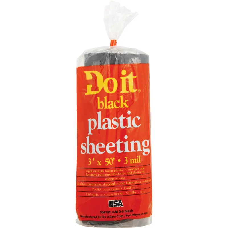 Do It Black Polyethylene Film Sheeting – 3 Ft × 50 Ft, 3 Mil Thickness 1