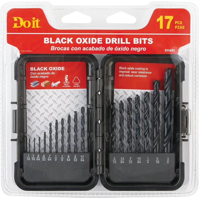Do It Brand 17-Piece Black Oxide Drill Bit Set – Fractional Sizes From 1/16 In To 3/8 In 1