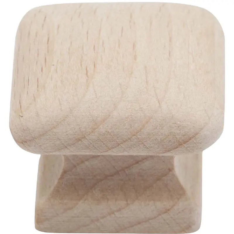 Do It Hardwood Cabinet Knobs – 1.5-Inch Square, Natural Wood Finish, 2-Pack 1