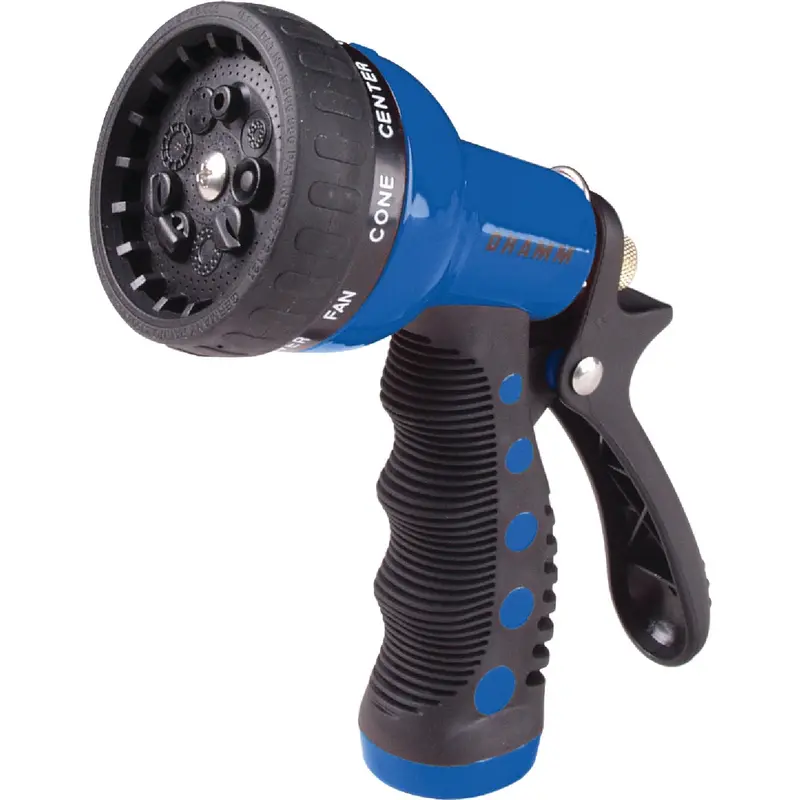 Dramm Heavy-Duty 9-Setting Metal Nozzle – Blue Anodized, Adjustable Spray Patterns 1
