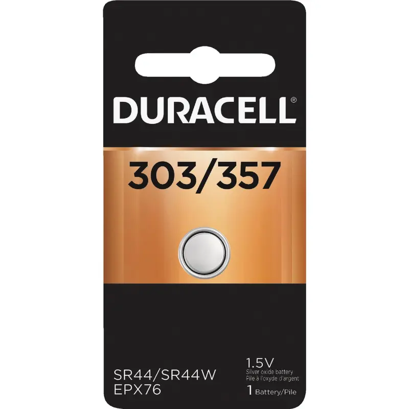 Duracell 303/357 Silver Oxide Button Cell Battery – High-Drain Watch & Hearing Aid Power 1