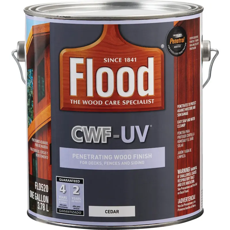 Flood Cwf-Uv Cedar Wood Finish – Oil-Modified Deck, Fence & Siding Stain, 1 Gallon 1
