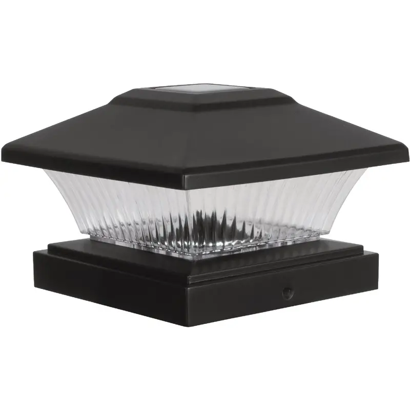 Fusion Black Solar-Powered Led Post Cap Light – 4-Inch X 4-Inch Weather-Resistant Design 1