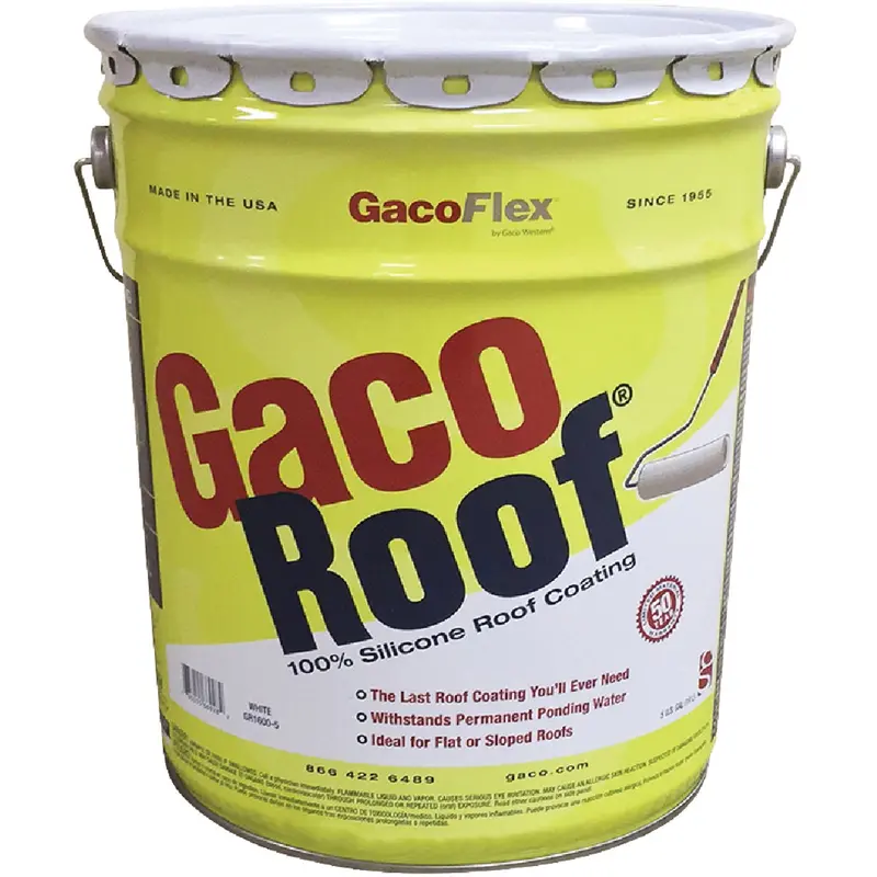 Gacoroof White Silicone Roof Coating – 5-Gallon, Flexible & Waterproof 1